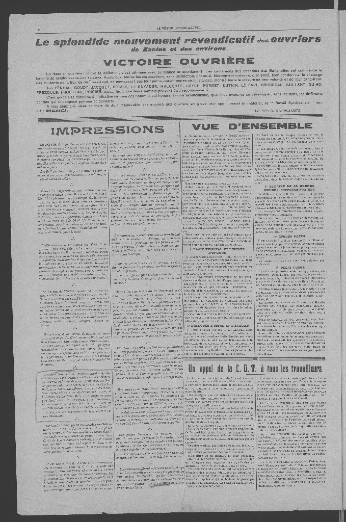 Le Réveil syndicaliste n°48 (07/1936).