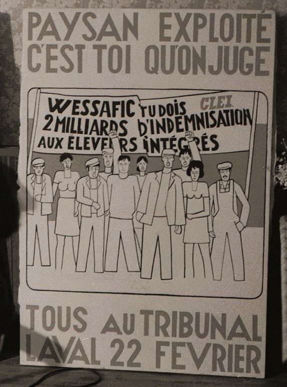 Affiche contre Wessafic à un rassemblement paysan en 1978 (CHT, fonds Joël Bellenfant)